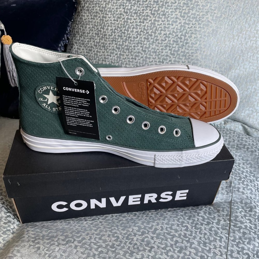 (Never worn) Converse Chuck Taylor High Tops  - Perforated Suede - 9.5M/11.5W/43